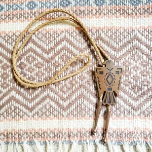 Vintage Copper Western Bolo Tie Bird